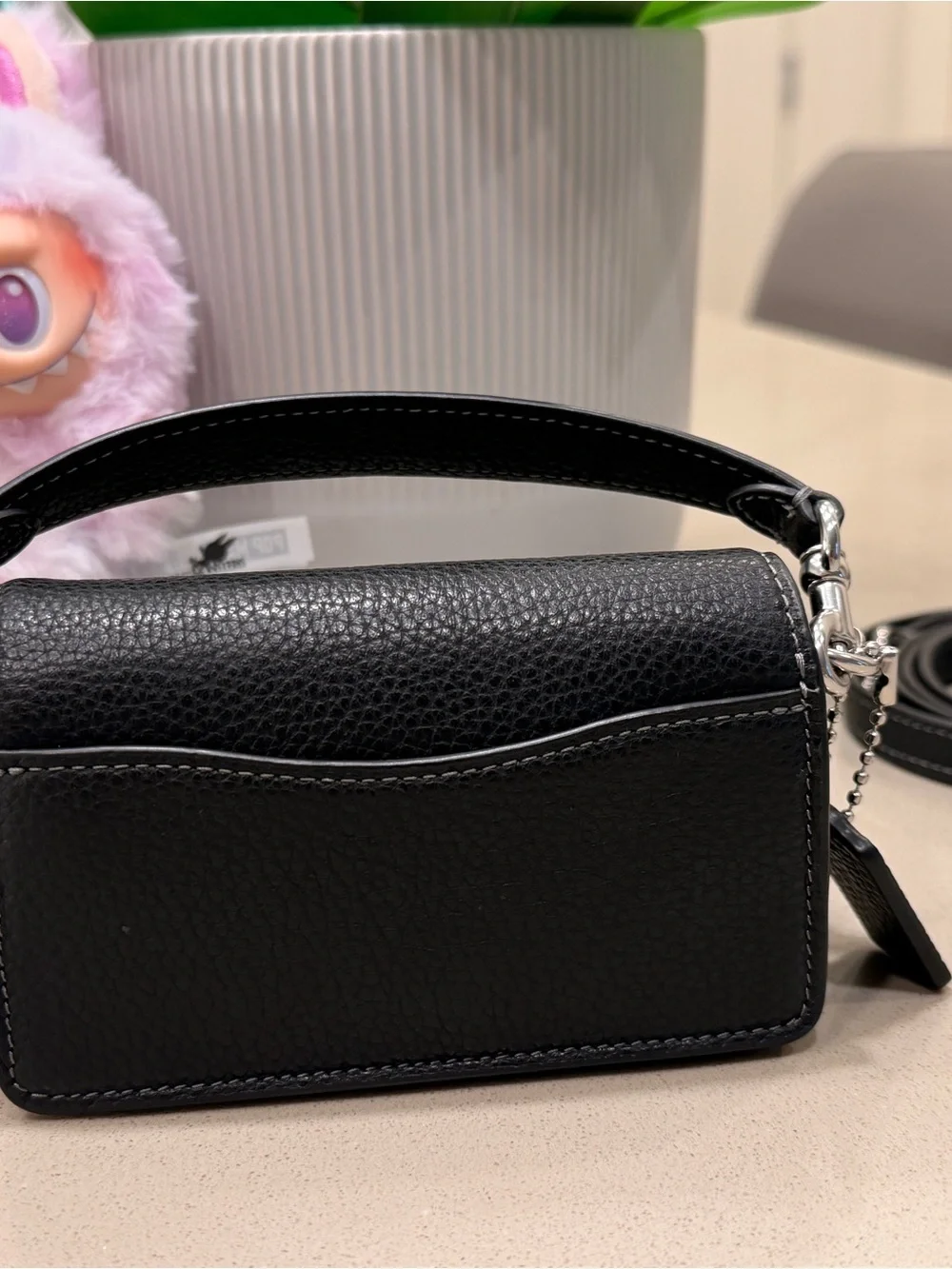 Coach Tabby 12 in Black Pebbled Leather